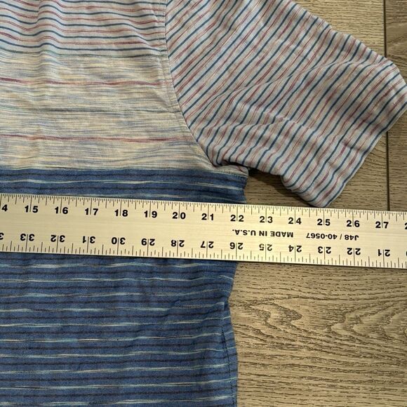 Tommy Bahama 100% Silk Camp Shirt Mens Large Blue Striped Casual Button Down - Picture 5 of 7